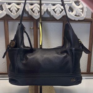 The Sak Black Leather Shoulder Bag EUC!